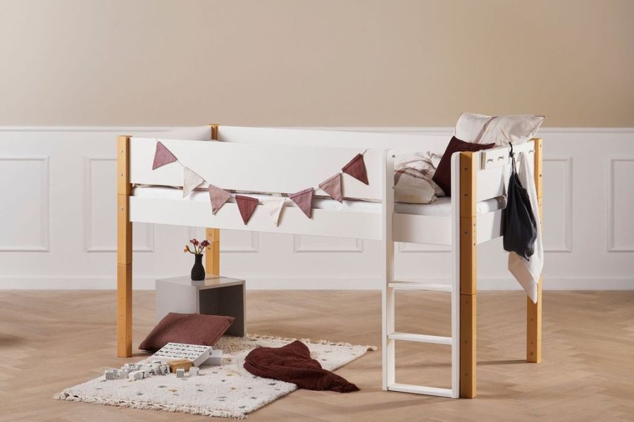 Manis-H Frej Halvh&ouml;g s&auml;ng med klassisk s&auml;nggrind - 200 cm - 90x200