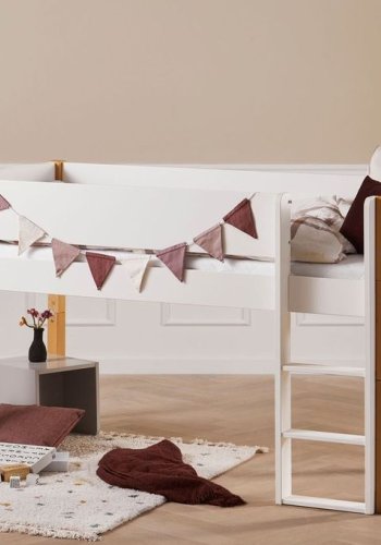 Manis-H Frej Halvh&ouml;g s&auml;ng med klassisk s&auml;nggrind - 160 cm - 90x160