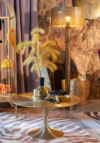 BOLD MONKEY Hypnotising Round Couchtisch, rund – Goldaluminium (77)