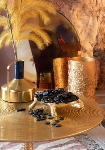 BOLD MONKEY Hypnotising Round Couchtisch, rund – Goldaluminium (77)