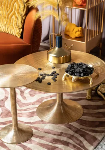 BOLD MONKEY Hypnotising Round Couchtisch, rund – Goldaluminium (77)