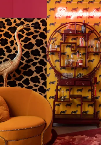 BOLD MONKEY Gangstere grter ikke LED neonlysskilt, rektangulrt - rd PVC og akryl (40x120)