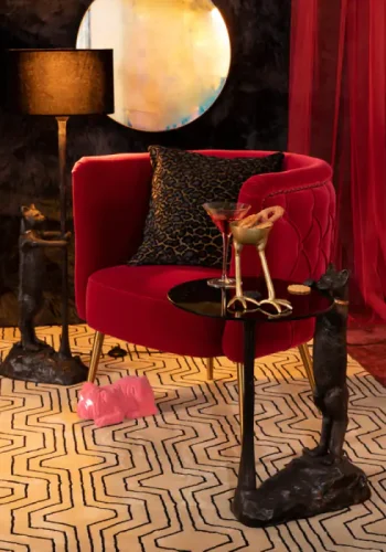 BOLD MONKEY Peek Into The Cosmos Wandspiegel XXL – Vintage/Ölteppich-inspiriertes Reflexionsglas (89)