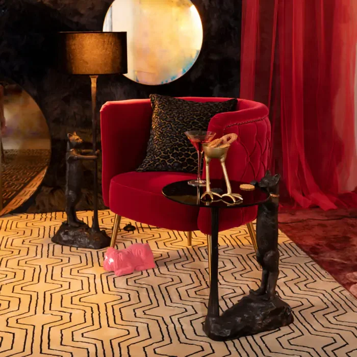 BOLD MONKEY Peek Into The Cosmos Wandspiegel XXL – Vintage/Ölteppich-inspiriertes Reflexionsglas (89)