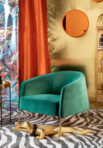 BOLD MONKEY Unlock Me Schrank, Vogelkäfig-Design, mit 1 Tür, 3 Regalen und 1 Schublade – Messingeisen