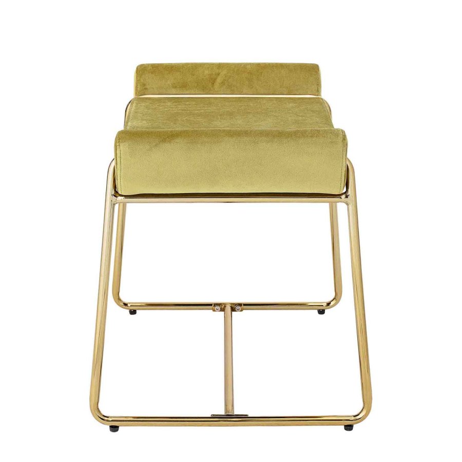 BLOOMINGVILLE Megan Hocker - gelbgrünes Polyester und Metall, rechteckig (60x36)