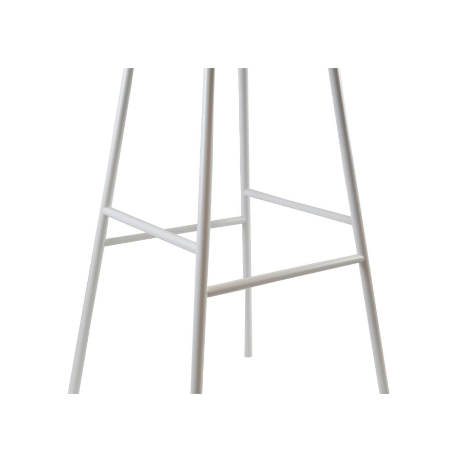 NOCNOI Vile barstol, m. fodsttte - natur egetr og hvid metal