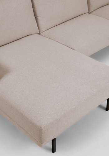 KAVE HOME Galene 3-manns sofa, med venstre sjeselong - beige resirkulerte fibre og jern