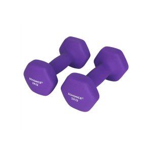SONGMICS SYL64PL h�ndv�gt, sekskantet - mat lilla neopren (2x2kg) (s�t med 2)