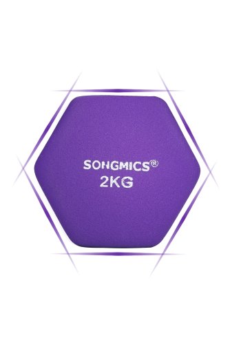 SONGMICS SYL64PL h�ndv�gt, sekskantet - mat lilla neopren (2x2kg) (s�t med 2)