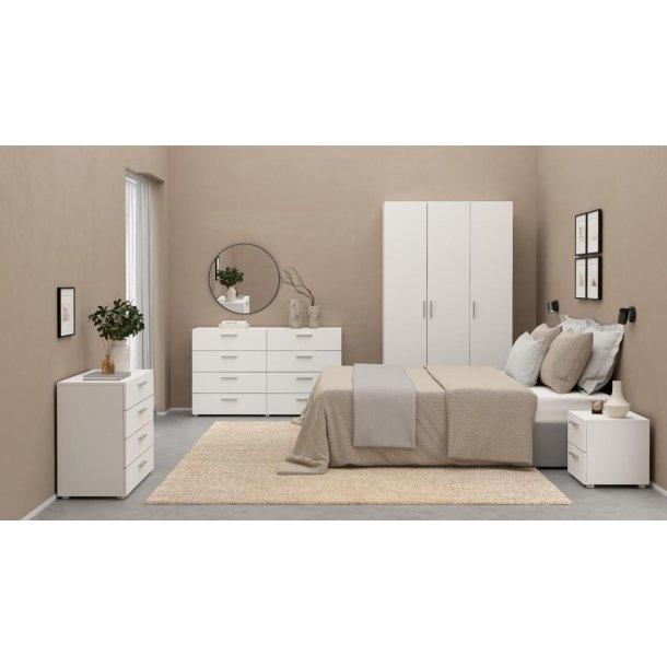 Pepe natbord - hvidt tr, m. 2 skuffer