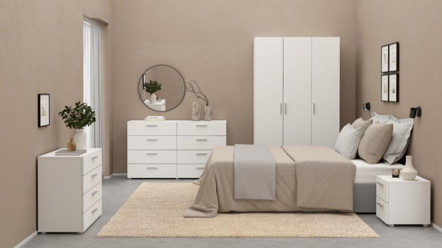 TVILUM Pepe natbord - hvidt tr, m. 2 skuffer