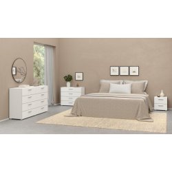 Pepe natbord - hvidt tr, m. 2 skuffer