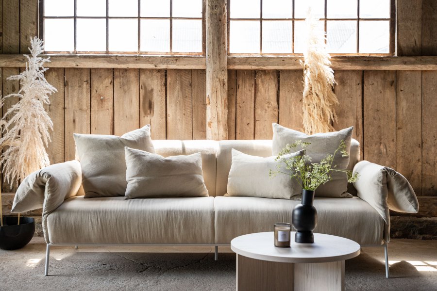 VIND COLLECTION Öckerö Sofa - Hvit, Stoff (lin)