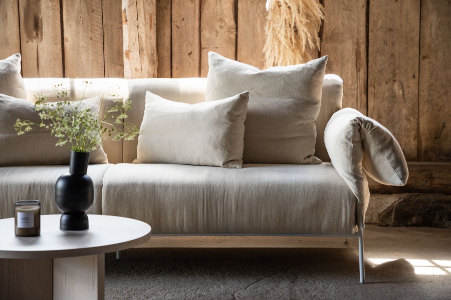 VIND COLLECTION Öckerö Sofa - Hvit, Stoff (lin)