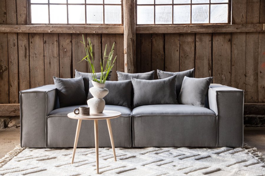 VIND COLLECTION Gillholmen Sofa - Gr, Stoff (lin)