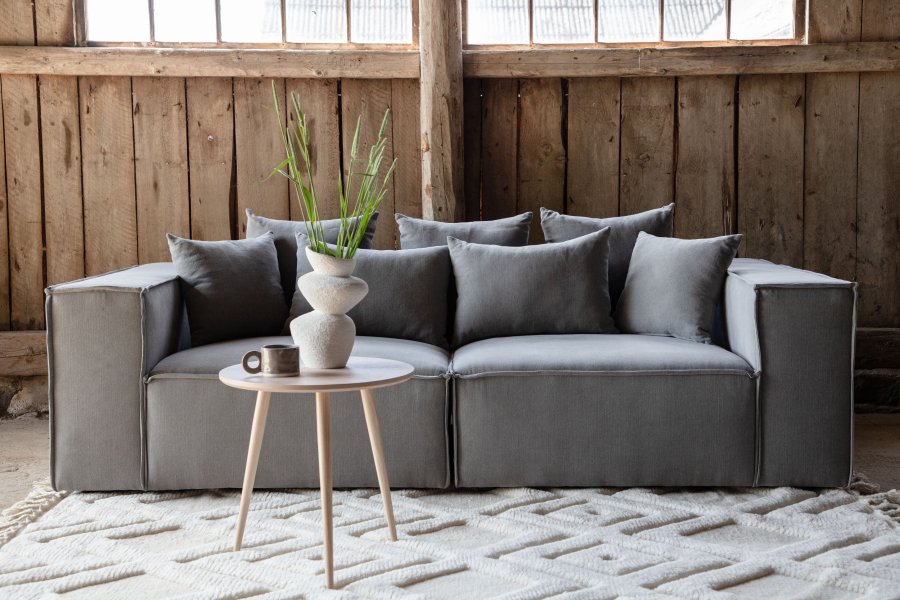 VIND COLLECTION Gillholmen Sofa - Gr, Stoff (lin)