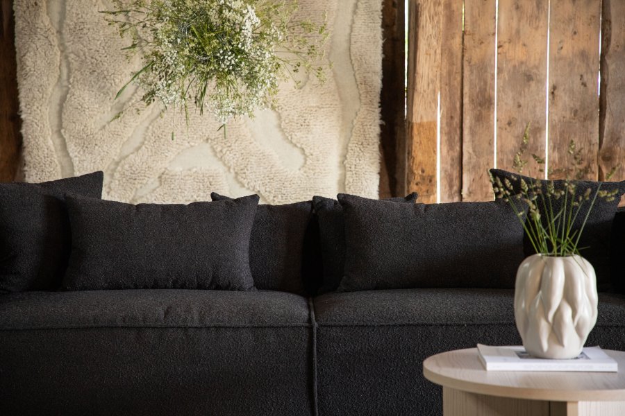 VIND COLLECTION Gillholmen Sofa - Svart, Stoff (Boucl)