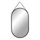 HOUSE NORDIC Trapani veggspeil, m. PU-rem, oval - speilglass og sort stl (60x35)