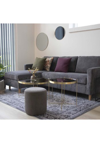 HOUSE NORDIC rundt Jersey veggspeil - speilglass og messingstl (60)