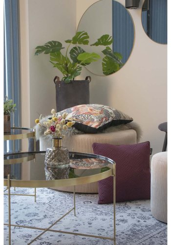 HOUSE NORDIC rundt Jersey veggspeil - speilglass og messingstl (80)