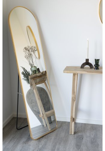 HOUSE NORDIC Madrid gulvspeil, rektangulrt - speilglass og messing aluminium (150x40)