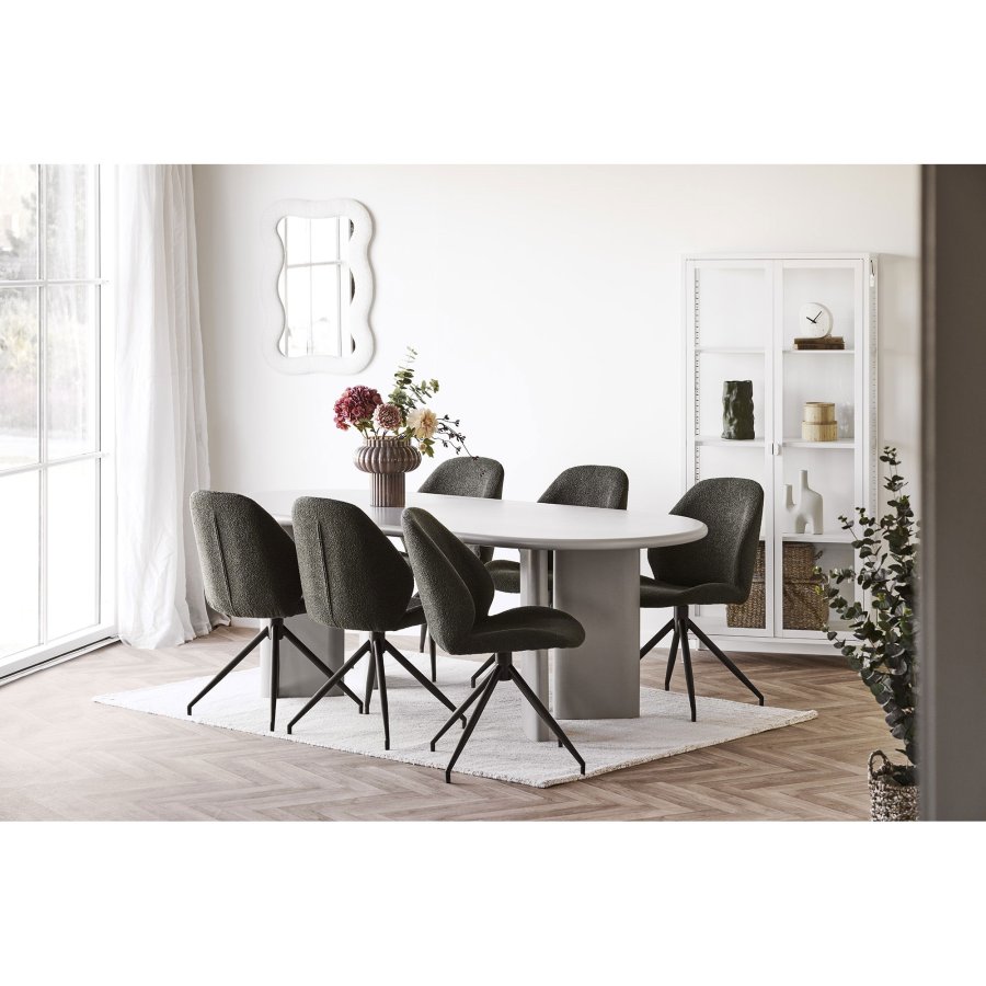 HOUSE NORDIC�Bosaro v�gspejl, organisk - spejlglas og hvid bamsestof (80x54)