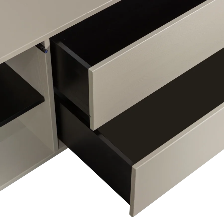 VTWONEN Settle Down TV-bord, m. 2 lger, 2 skuffer og 1 hylde - dust fyrretr (200x45)