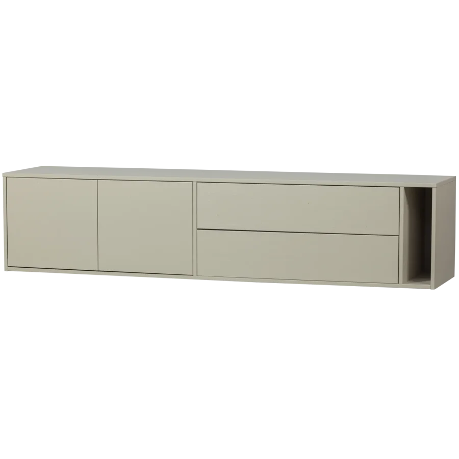 VTWONEN Settle Down TV-bord, m. 2 lger, 2 skuffer og 1 hylde - dust fyrretr (200x45)