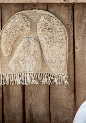 VIND COLLECTION Jakobsö billedvev, rektangulr - off-white ull (50x62)