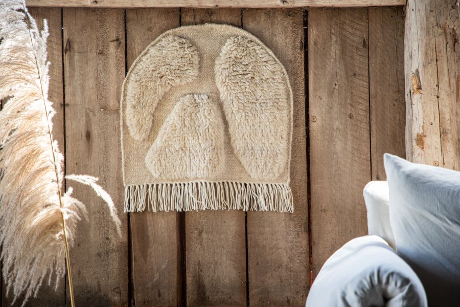 VIND COLLECTION Jakobsö billedvev, rektangulr - off-white ull (50x62)