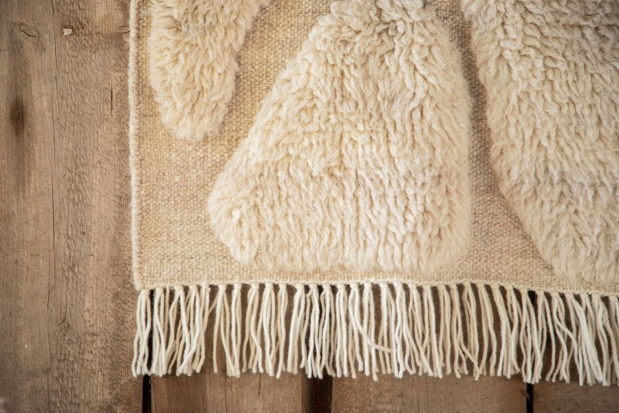 VIND COLLECTION Jakobsö billedvev, rektangulr - off-white ull (50x62)