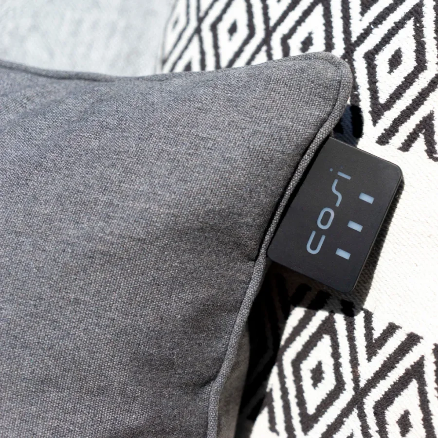 COSI FIRES Cosipillow Solid varmepute, m. oppladbart batteri, firkantet - grtt stoff (50x50)