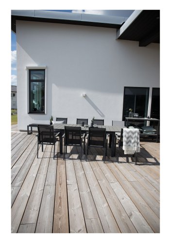 VENTURE DESIGN rektangulrt Levels hagebord med uttrekk - gr, sort aluminium