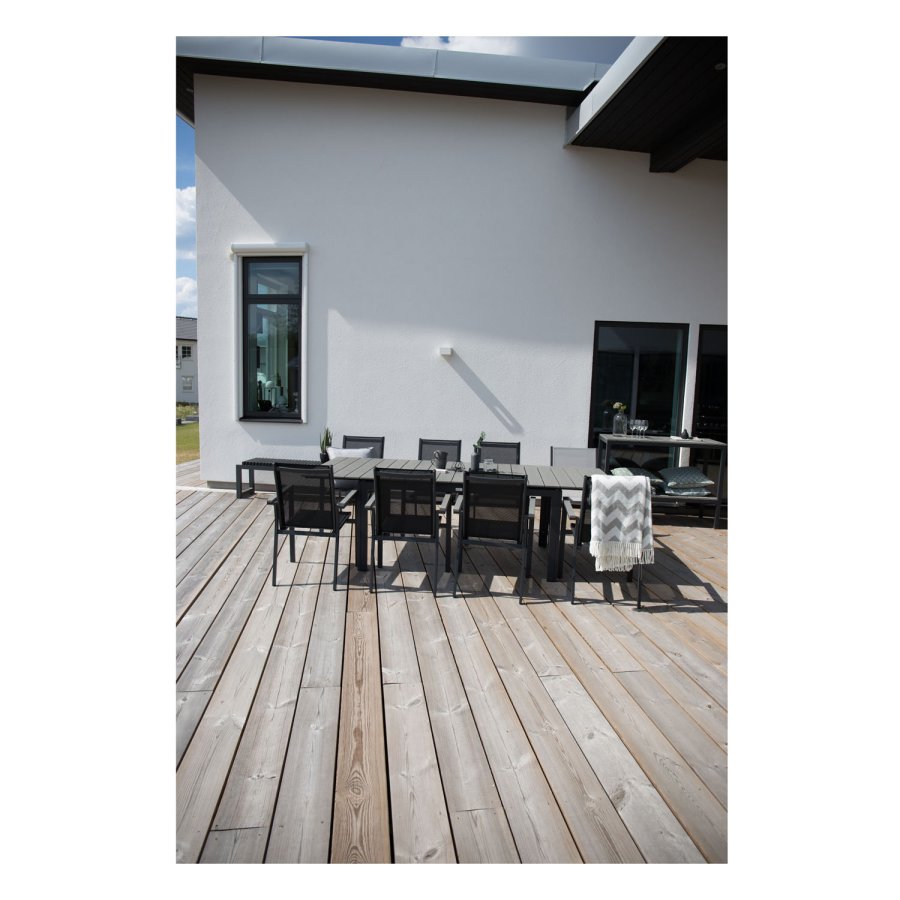 VENTURE DESIGN rektangulrt Levels hagebord med uttrekk - gr, sort aluminium