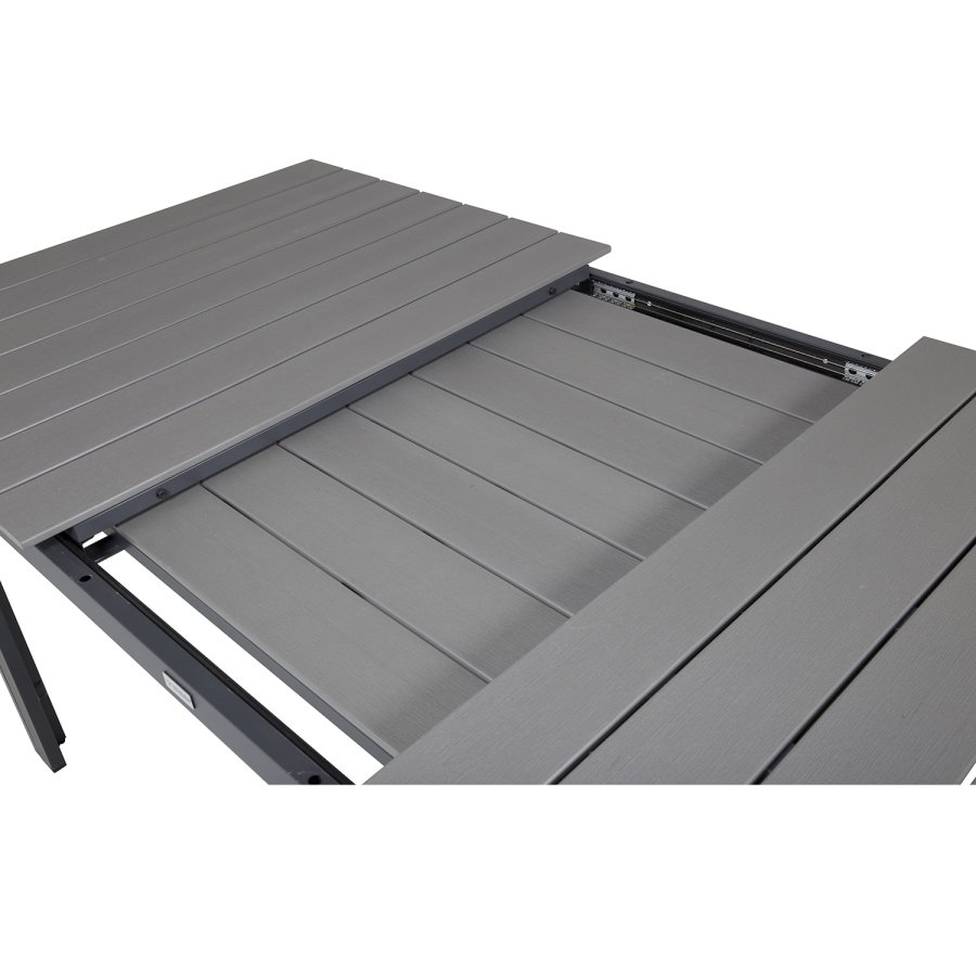 VENTURE DESIGN rektangulrt Levels hagebord med uttrekk - gr, sort aluminium