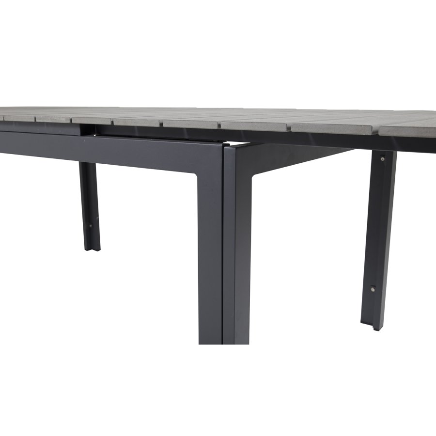 VENTURE DESIGN havest, m. Levels bord, m. udtrk og 4 Padova stole, m. recliner - gr aintwood/alu