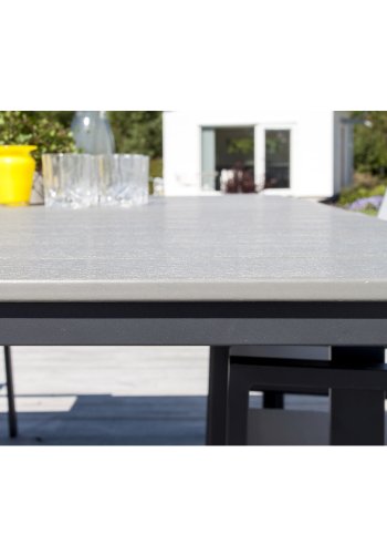 VENTURE DESIGN rektangulr Levels havebord m. udtrk - gr, sort aluminium (229/310x100)  