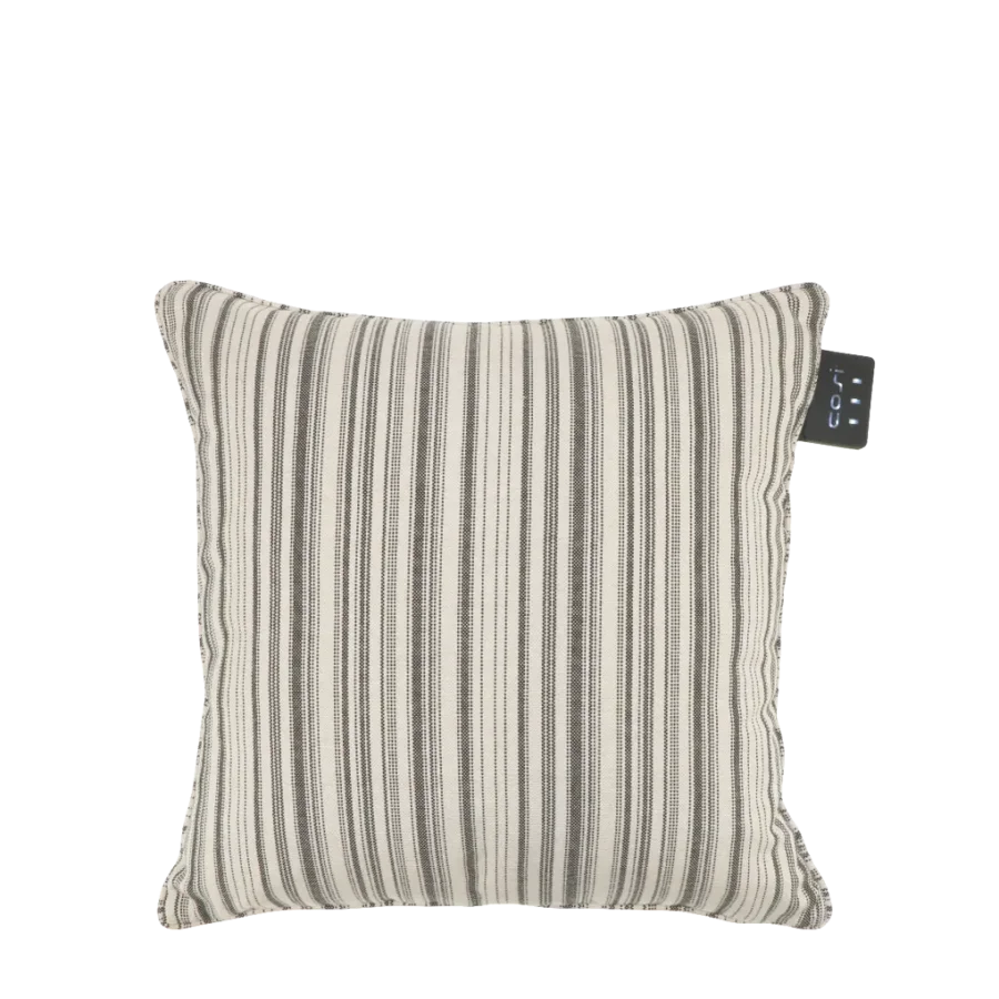 COSI FIRES Cosipillow Striped Heizkissen, Akku, quadratisch - weiß/schwarzer Stoff (50x50)