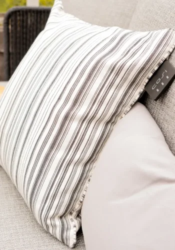 COSI FIRES Cosipillow Striped Heizkissen, Akku, quadratisch - weiß/schwarzer Stoff (50x50)