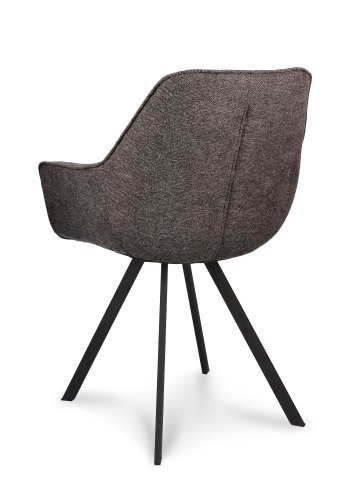 Esther spisebordsstol, med armlener - antrasittgr stoff og sort metall