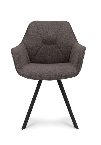 Esther spisebordsstol, med armlener - antrasittgr stoff og sort metall