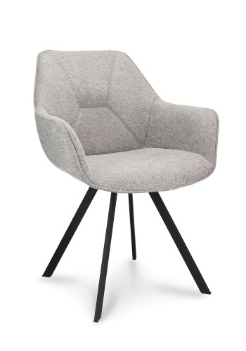 Esther spisebordsstol, med armlener - sinkstoff og sort metall