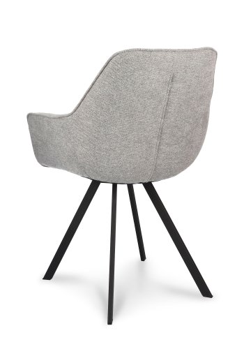 Esther spisebordsstol, med armlener - sinkstoff og sort metall
