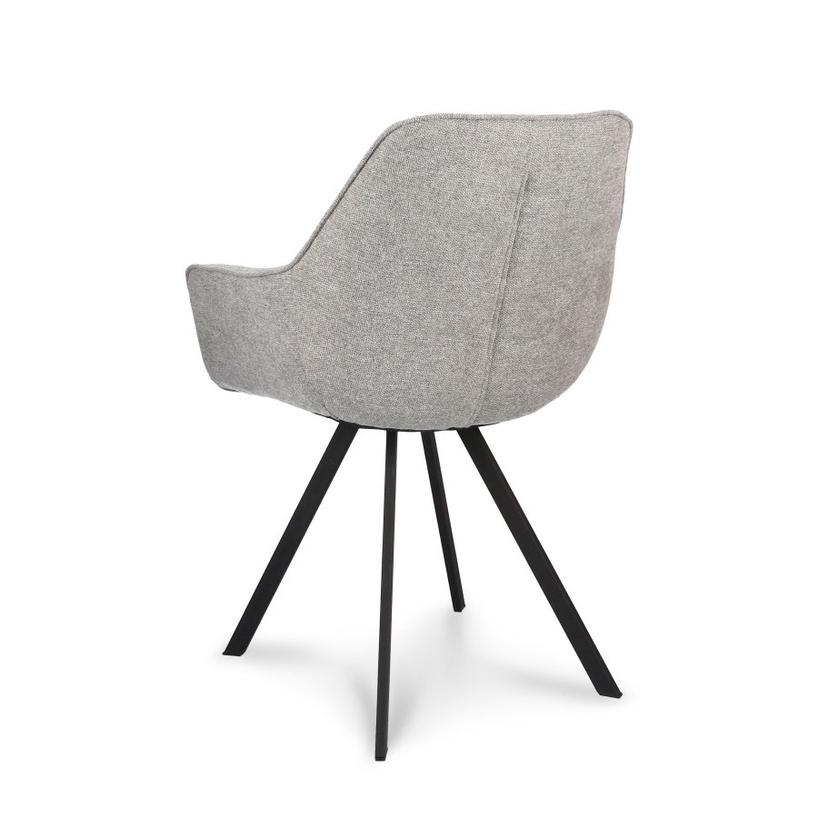 Esther spisebordsstol, med armlener - sinkstoff og sort metall