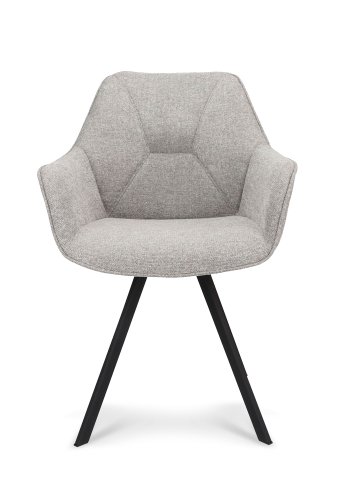 Esther spisebordsstol, med armlener - sinkstoff og sort metall