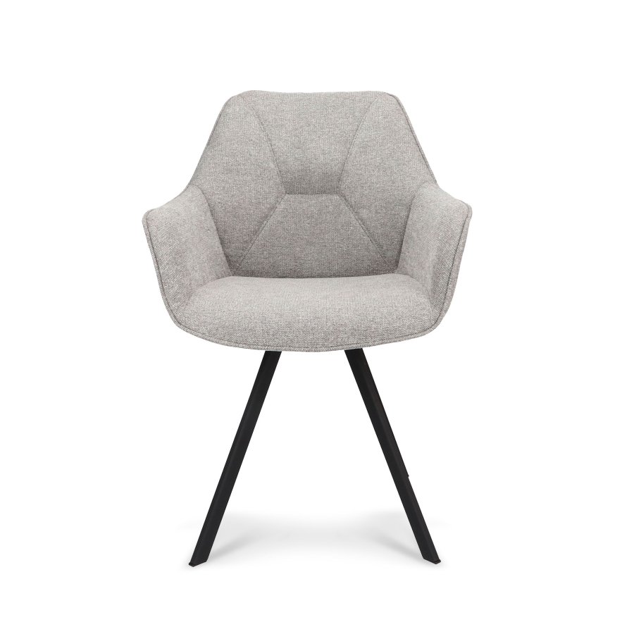 Esther spisebordsstol, med armlener - sinkstoff og sort metall