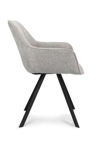 Esther spisebordsstol, med armlener - sinkstoff og sort metall