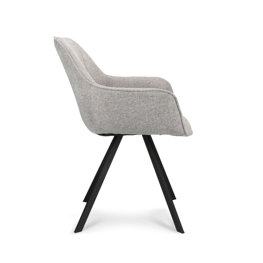 Esther spisebordsstol, med armlener - sinkstoff og sort metall