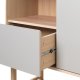 UNIQUE FURNITURE Bilbao skab, m. 1 l�ge og 1 skuffe - gr� HPL og hvidpigmenteret egefin&eacute;r (H:150)
